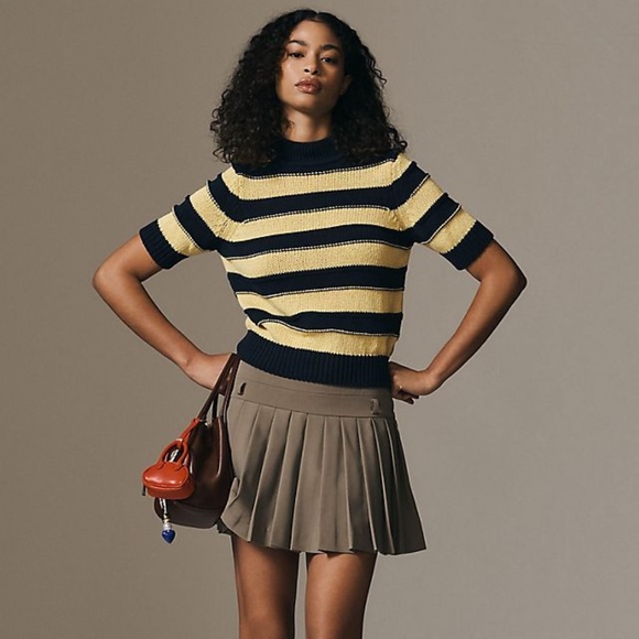 ANTHROPOLOGIE Pilcro Striped Short Sleeve Mock-Neck Sweater - Size 2X (NWT) - Picture 4 of 7